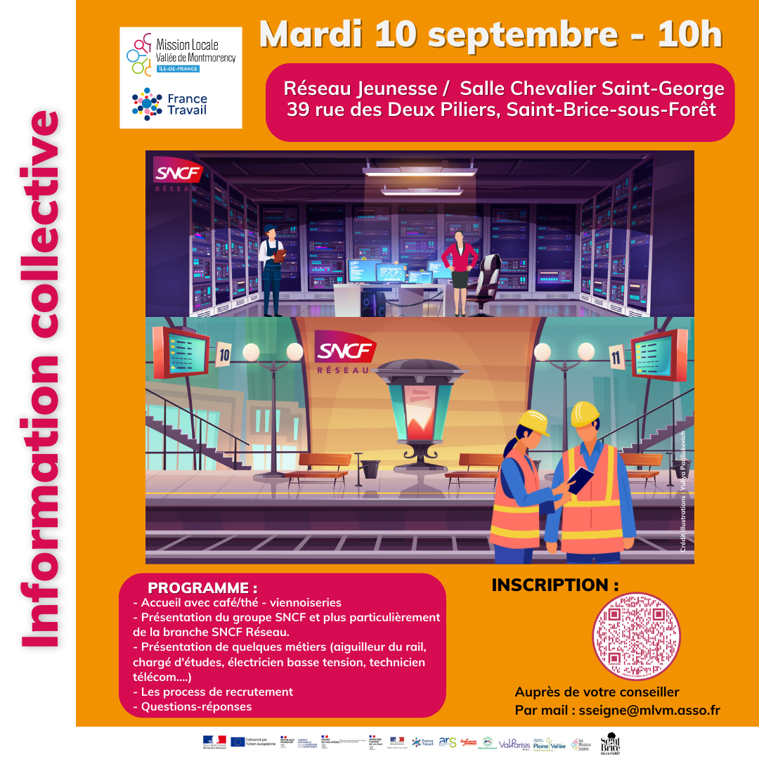 Le mardi 10 septembre, la Mission Locale reçoit le groupe SNCF Réseau à St Brice pour une information collective